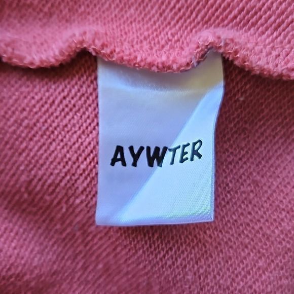 Aywter Popular Salmon Drawstring Waist Baggy Crewneck Graffiti Sweatshirt Sz XL - Picture 13 of 16
